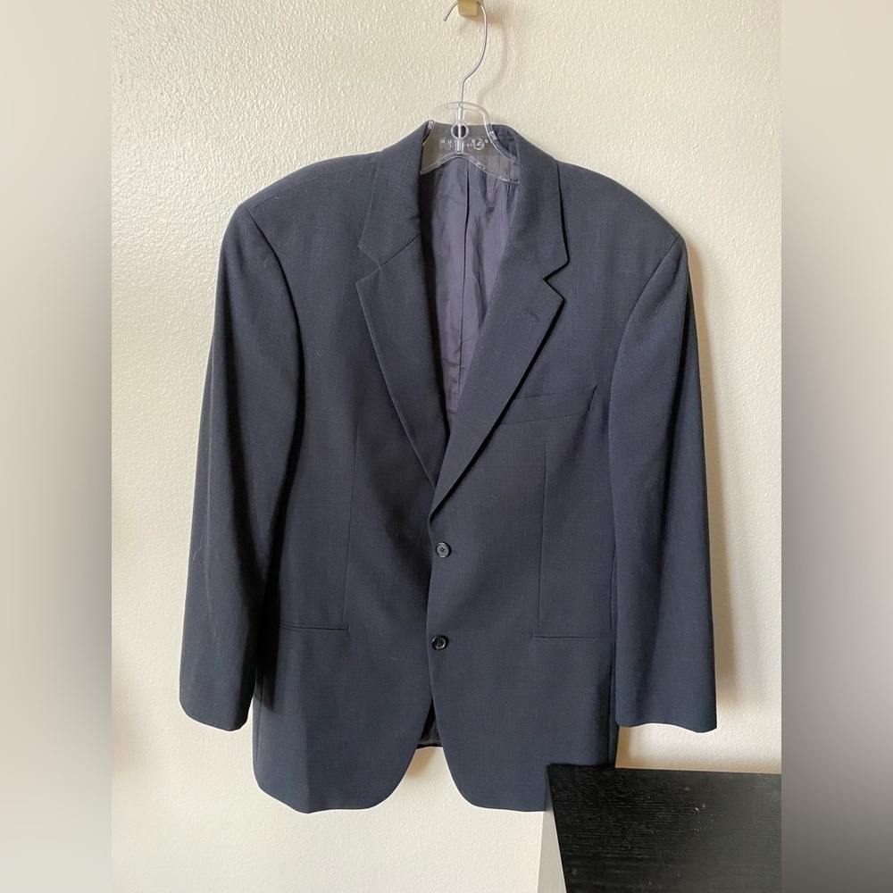 Hugo Boss Men’s Blazer Charcoal Plaid Size 40R Wool Blend Galilei Sigma
